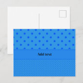 Polka dots, blauw op blauw, Sjabloon, Briefkaart (Voorkant / Achterkant)