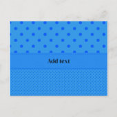 Polka dots, blauw op blauw, Sjabloon, Briefkaart (Voorkant)