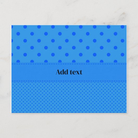 Polka dots, blauw op blauw, Sjabloon, Briefkaart (Voorkant)