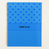 Polka dots, blauw op blauw, Sjabloon, Planner (Voorkant)