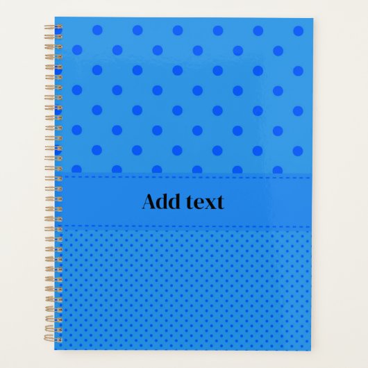 Polka dots, blauw op blauw, Sjabloon, Planner (Voorkant)