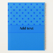Polka dots, blauw op blauw, Sjabloon, Planner (Achterkant)