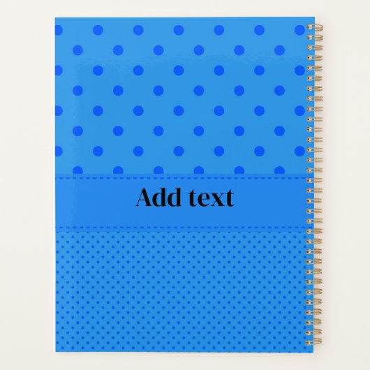 Polka dots, blauw op blauw, Sjabloon, Planner (Achterkant)
