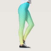 Polka Dots Blauwgroen gele gradiënt Leggings (Rechts)