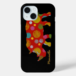 Polka Dots blij neushoorn iPhone 15 Case