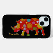 Polka Dots blij neushoorn Case-Mate iPhone Case (Achterkant (horizontaal))