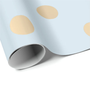 Polka Dots Blue Champaigne Gold Cadeaupapier