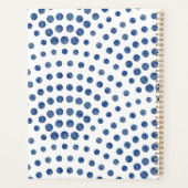 Polka Dots Blue Girly Moderne Personalized Yarly Planner (Achterkant)