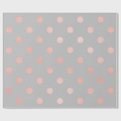 Polka Dots Blush Roos Peach Grey Minimal Elegant Cadeaupapier (Vlak)