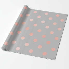Polka Dots Blush Roos Peach Grey Minimal Elegant Cadeaupapier