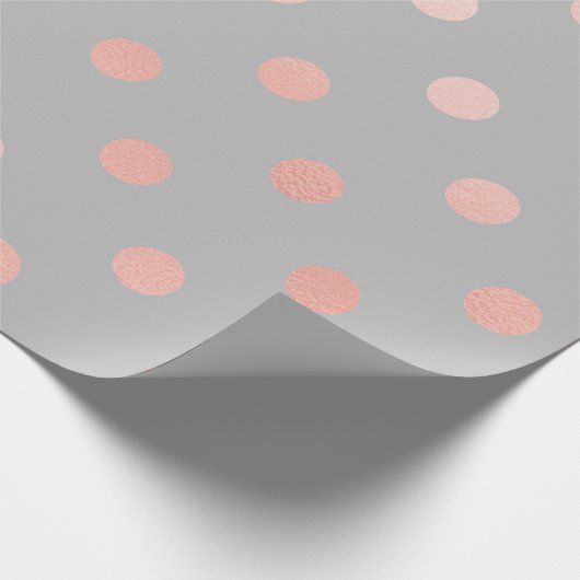 Polka Dots Blush Roos Peach Grey Minimal Elegant Cadeaupapier (Hoek)