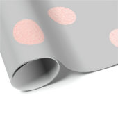 Polka Dots Blush Roos Peach Grey Minimal Elegant Cadeaupapier (Rol Hoek)