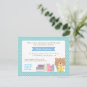 Polka Dots Book Thécute Teddy Bear Baby shower Kaart (Staand voorkant)