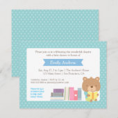 Polka Dots Book Thécute Teddy Bear Baby shower Kaart (Voorkant / Achterkant)