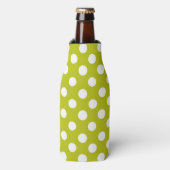 Polka Dots Bottle Cooler/Green/White Flesjeskoeler (Fles Voorkant)