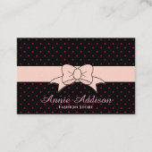 Polka Dots Bow Pattern Visitekaartje (Voorkant)