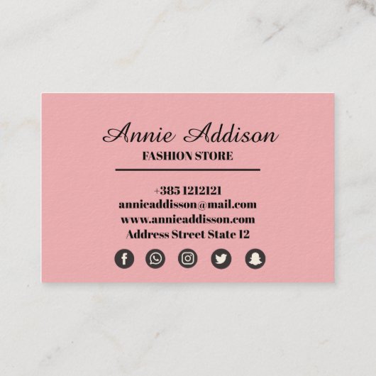 Polka Dots Bow Pattern Visitekaartje (Achterkant)