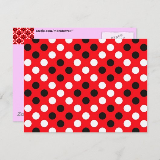 Polka dots briefkaart (Voorkant / Achterkant)