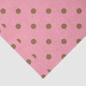 Polka Dots Brown op Roze Tissuepapier (Detail)