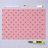 Polka Dots Brown op Roze Tissuepapier (Craft)