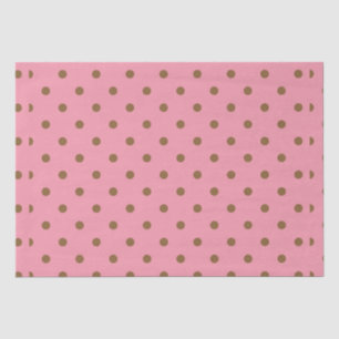 Polka Dots Brown op Roze Tissuepapier
