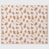 Polka Dots Bruin en Wit Vakantie Kerstmis Cadeaupapier (Vlak)