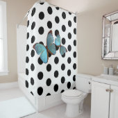 Polka Dots & Butterflies Douchegordijn (In situ)