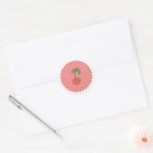 Polka Dots & Cherry Cupcake Topper/Sticker Ronde Sticker (Envelop)