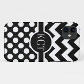 Polka Dots Chevron Pattern Monogram Case-Mate iPhone Case (Achterkant (horizontaal))