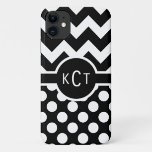Polka Dots Chevron Pattern Monogram Case-Mate iPhone Case