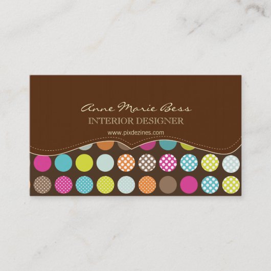 Polka Dots Chocolate visitekaartjes (Voorkant)