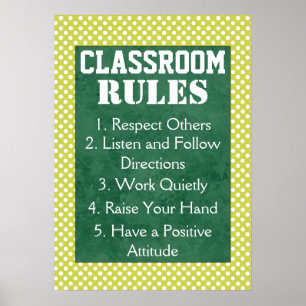 Polka Dots Classroom Rules Poster
