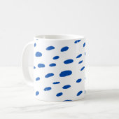Polka Dots Cobalt Blue Pattern Koffiemok (Voorkant links)