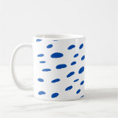 Polka Dots Cobalt Blue Pattern Koffiemok (Links)