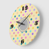 Polka dots confetti kleuren acrylwand grote klok (Hoek)