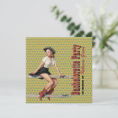 polka dots cowgirl western bachelorette kaart (Staand voorkant)