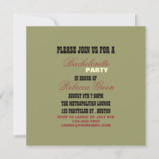 polka dots cowgirl western bachelorette kaart (Achterkant)