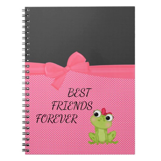 Polka Dots, Cute Froggy-Motivatie bericht Notitieboek (Voorkant)