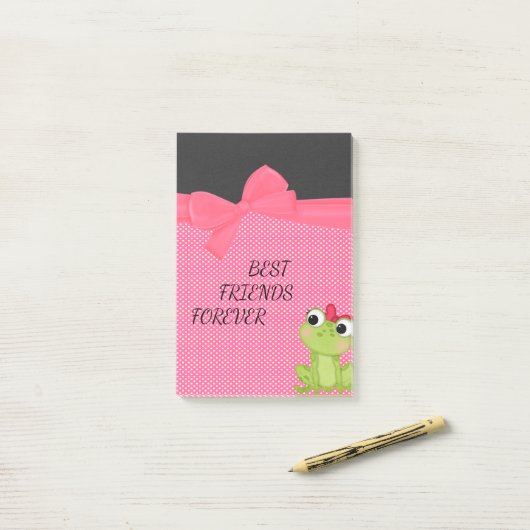 Polka Dots, Cute Froggy-Motivatie bericht Post-it® Notes (Op bureau)