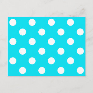 Polka dots cyaan hex code 00E3F4 Briefkaart