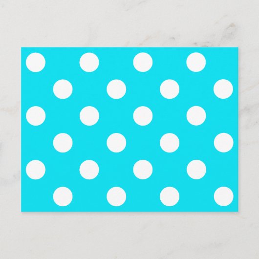 Polka dots cyaan hex code 00E3F4 Briefkaart (Voorkant)