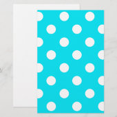 Polka dots cyaan hex code 00E3F4 Briefpapier (Voorkant / Achterkant)