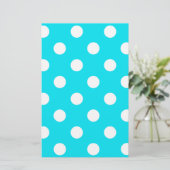 Polka dots cyaan hex code 00E3F4 Briefpapier (Staand voorkant)