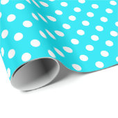 Polka dots cyaan hex code 00E3F4 Cadeaupapier (Rol Hoek)