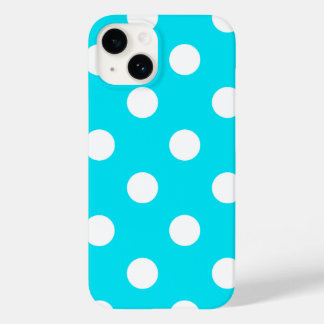 Polka dots cyaan hex code 00E3F4 Case-Mate iPhone 14 Hoesje