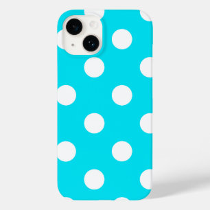Polka dots cyaan hex code 00E3F4 Case-Mate iPhone 14 Hoesje