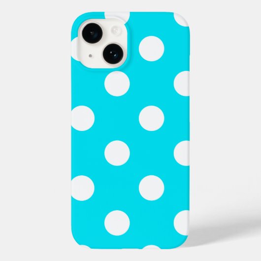 Polka dots cyaan hex code 00E3F4 Case-Mate iPhone Case (Achterkant)