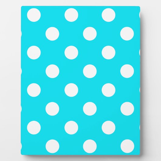 Polka dots cyaan hex code 00E3F4 Fotoplaat (Voorkant)