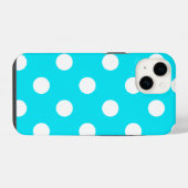 Polka dots cyaan hex code 00E3F4 iPhone Hoesje (Achterkant horizontaal)