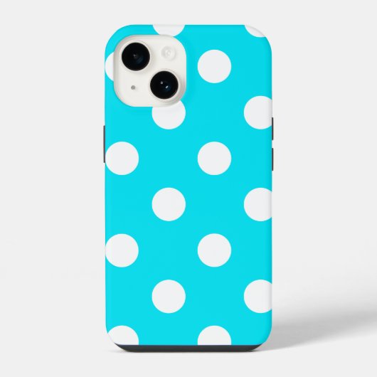 Polka dots cyaan hex code 00E3F4 iPhone Hoesje (Achterkant)